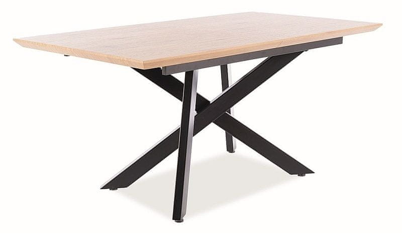 CASARREDO Jedálenský stôl rozkladacia CAPITOL 160x90 dub/čierna mat